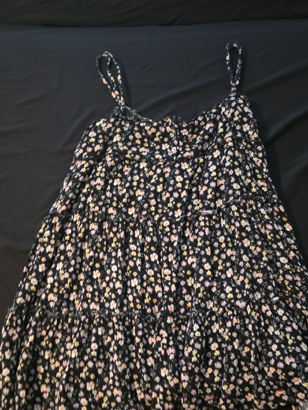 Full Tilt Black Floral Trim Dress